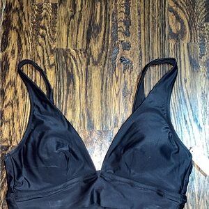 Aerie Black Bikini Top V-Neck